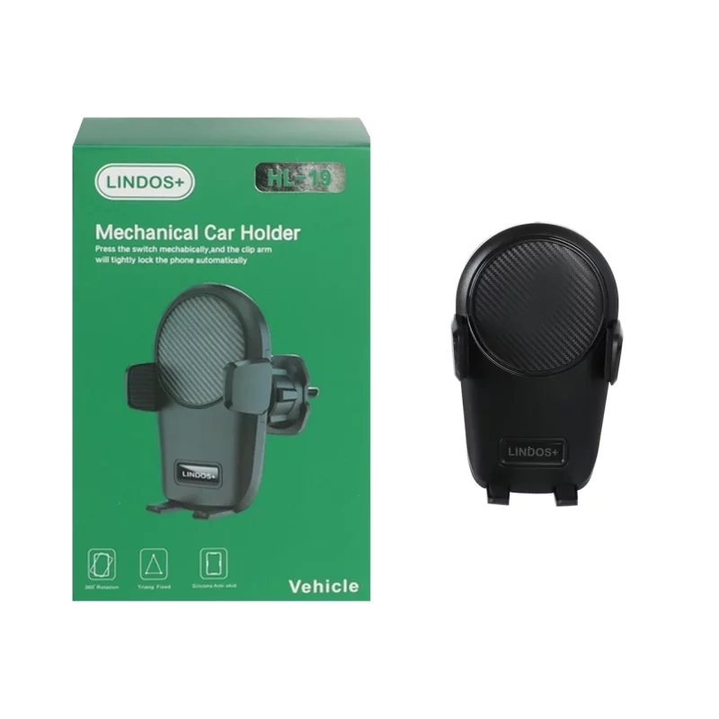 هولدر گوشی موبایل دریچه کولری +Lindos مدل HL-19 - مشکی - تصویر 2