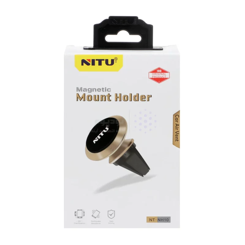 هولدر گوشی موبایل مگنتی دریچه ای خودرو NITU مدل NH10 - مشکی طلایی - تصویر 5