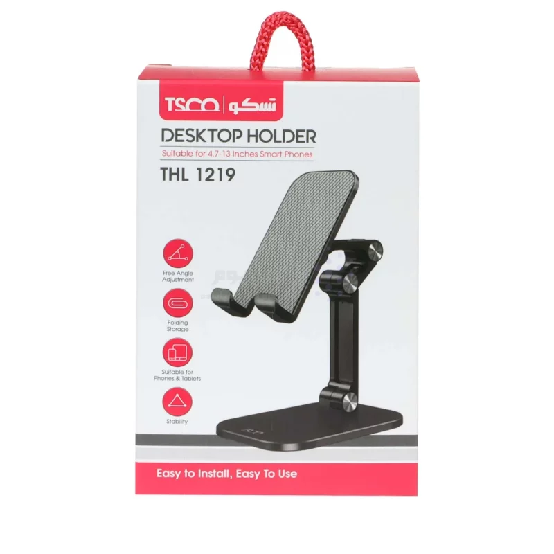 هولدر گوشی موبایل پایه دار رومیزی TSCO مدل THL 1219 - مشکی - تصویر 7