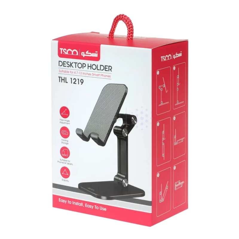هولدر گوشی موبایل پایه دار رومیزی TSCO مدل THL 1219 - مشکی - تصویر 8