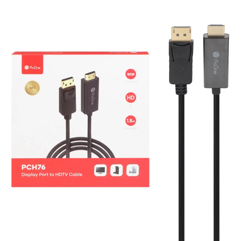 کابل 1.8 متری ProOne Display To HDMI مدل PCH76 - مشکی - تصویر 2