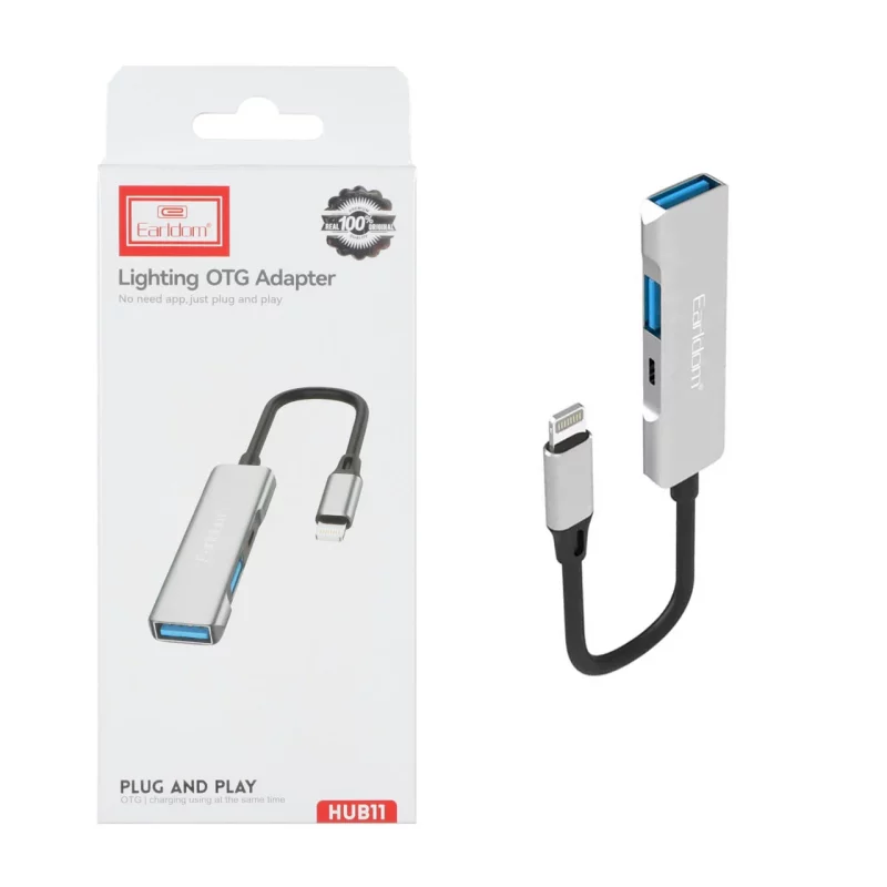 هاب 3 پورت Earldom Lightning مدل HUB11 - آبی - تصویر 2