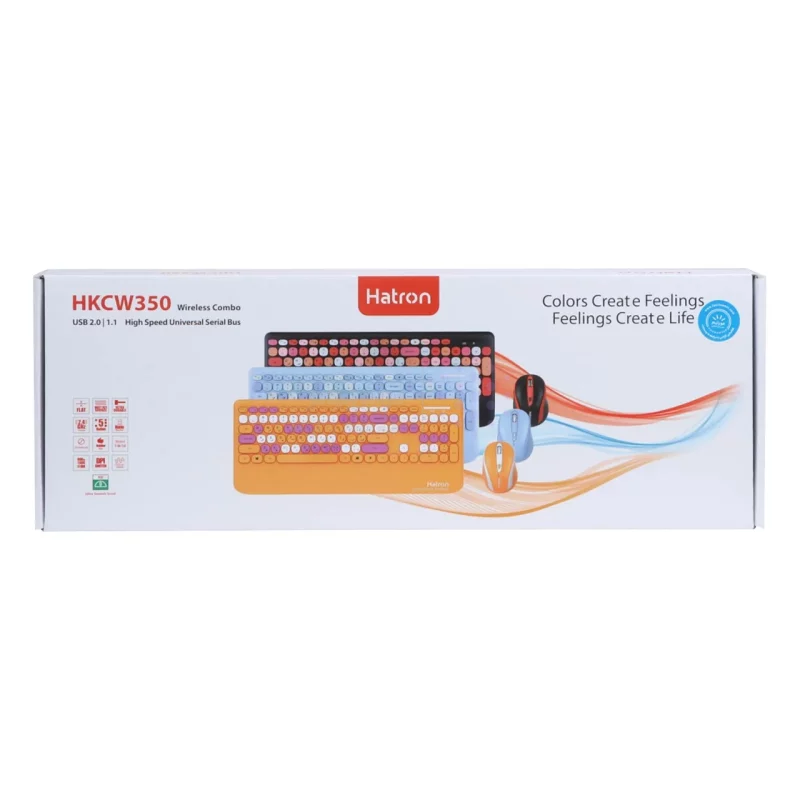 کیبورد و ماوس بی سیم Hatron مدل HKCW350 - مشکی - تصویر 10