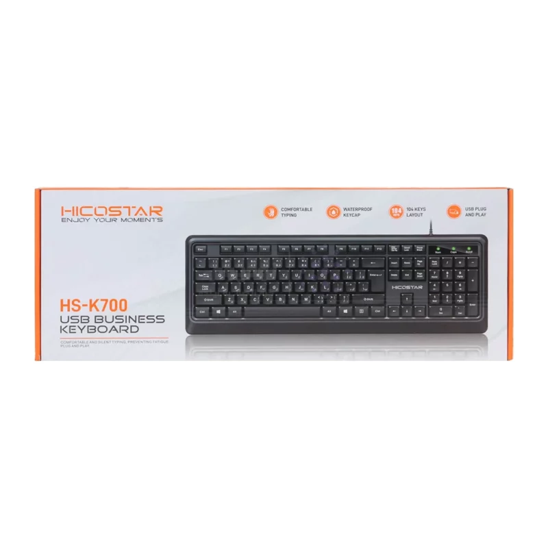 کیبورد باسیم Hicostar مدل HS-K700 - مشکی - تصویر 6