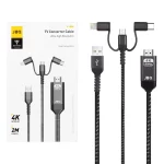 کابل 2 متری JBQ HDMI 3 in 1 مدل CA-103H - مشکی (گارانتی یکساله رصاصی)