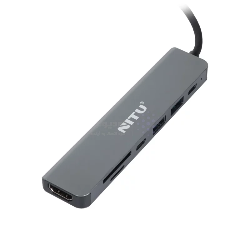 هاب 7 پورت NITU Type-C مدل NN37 - خاکستری (گارانتی 18 ماه تعویض نیکان همراه) - تصویر 3