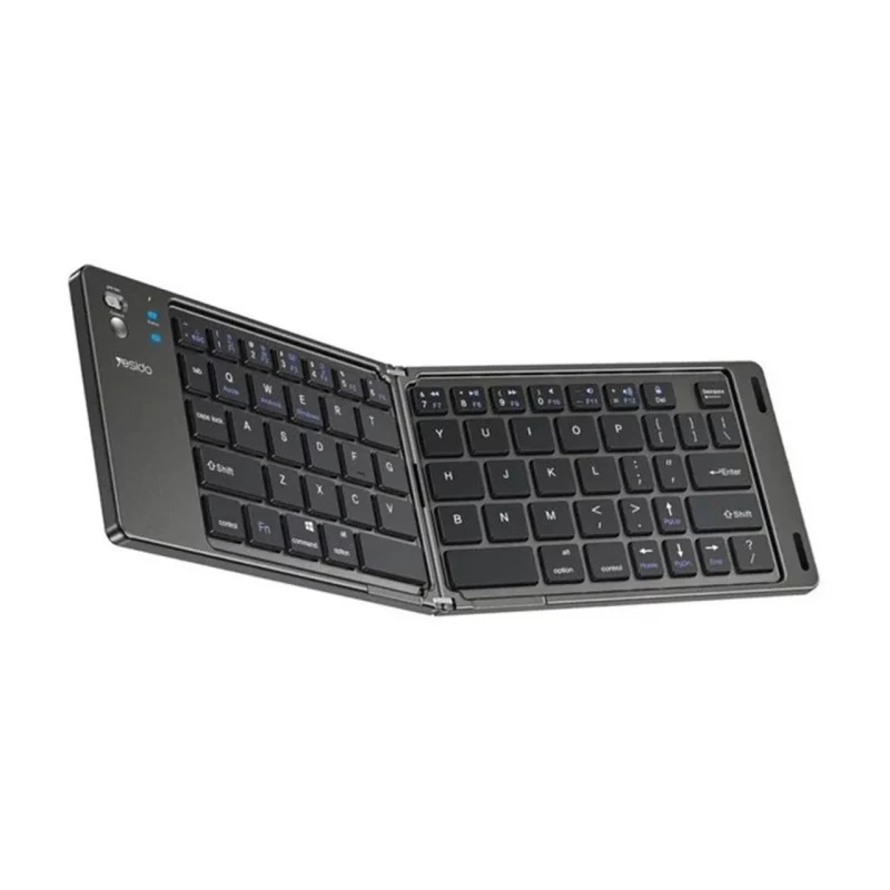 مینی کیبورد بی سیم شارژی تاشو Yesido مدل KB27 - مشکی (گارانتی 18 ماه تعویض نیکان همراه) - تصویر 2