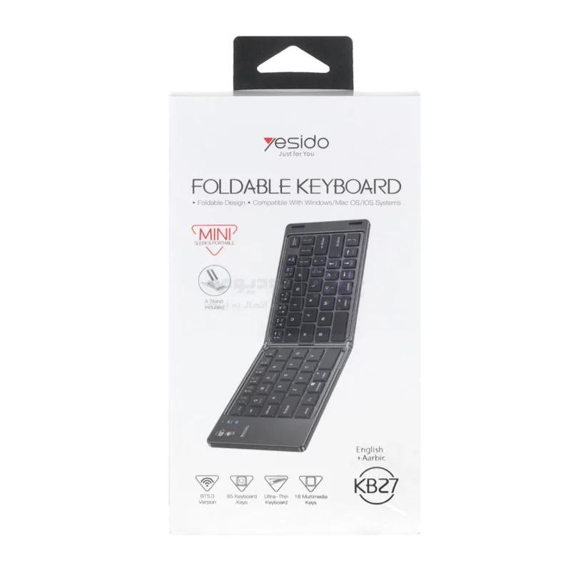 مینی کیبورد بی سیم شارژی تاشو Yesido مدل KB27 - مشکی (گارانتی 18 ماه تعویض نیکان همراه) - تصویر 11