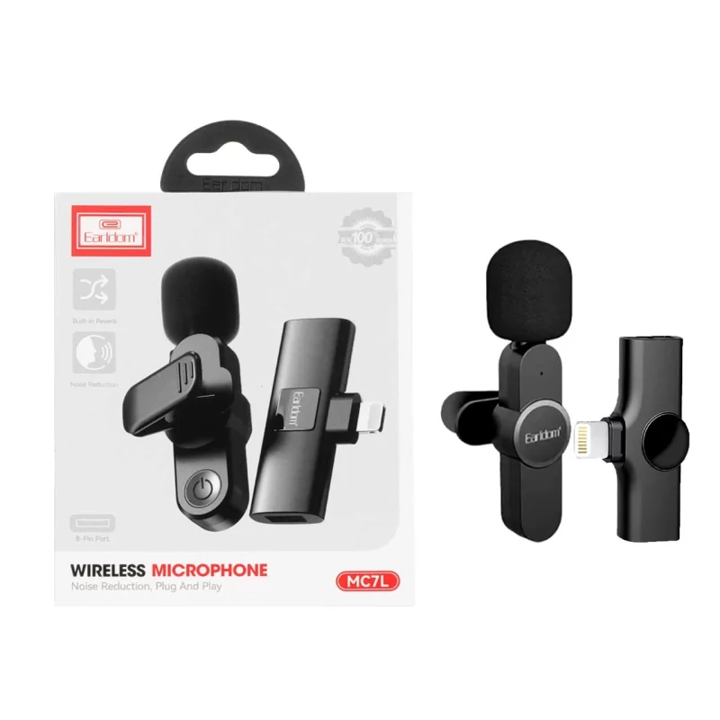 میکروفون بی سیم یقه ای Earldom Lightning مدل MC7L - مشکی - تصویر 2