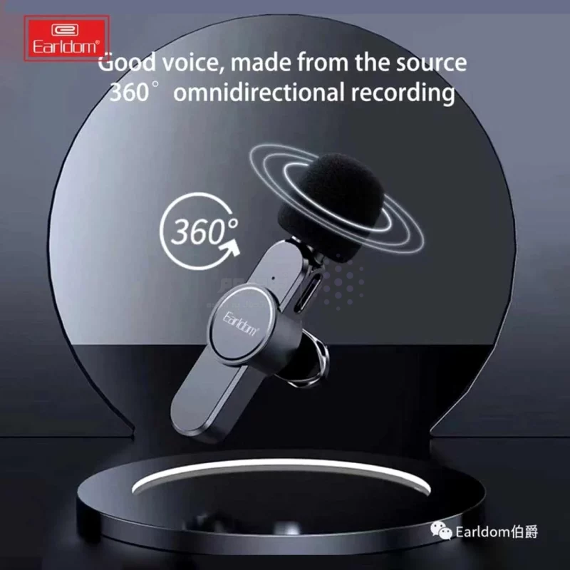 میکروفون بی سیم یقه ای Earldom Lightning مدل MC7L - مشکی - تصویر 3