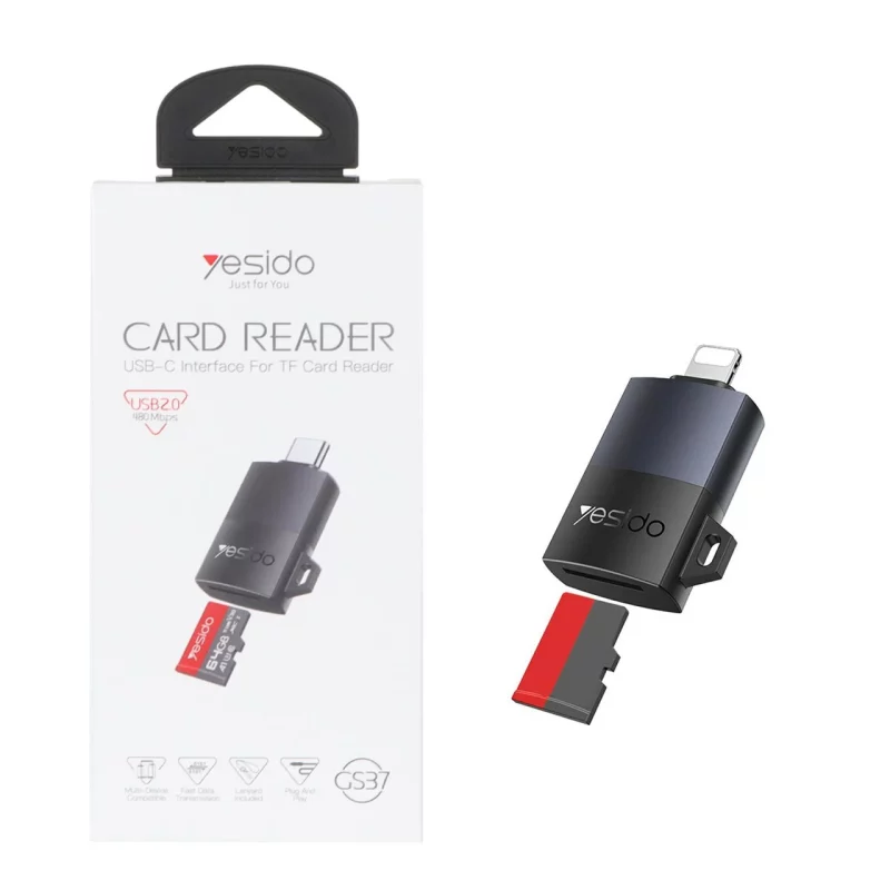 رم ریدر Yesido مدل GS37 Type-C TF Card Reader - خاکستری (گارانتی 18 ماه تعویض نیکان همراه) - تصویر 2