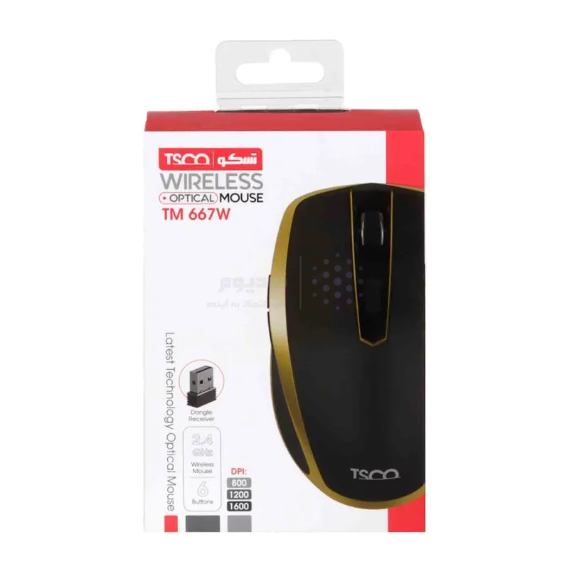 ماوس بی سیم TSCO مدل TM 667W - مشکی طلایی - تصویر 5