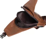 کیف تک بند مدل Body Bag چرمی - قهوه ای - تصویر 3
