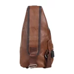 کیف تک بند مدل Body Bag چرمی - قهوه ای - تصویر 4
