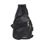 کیف تک بند مدل Body Bag چرمی - مشکی