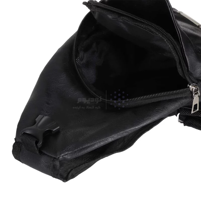 کیف تک بند مدل Body Bag چرمی - مشکی - تصویر 3