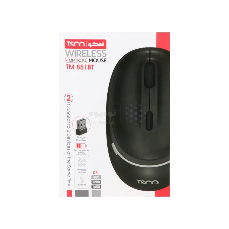 ماوس بی سیم TSCO مدل TM 851BT - مشکی - تصویر 7