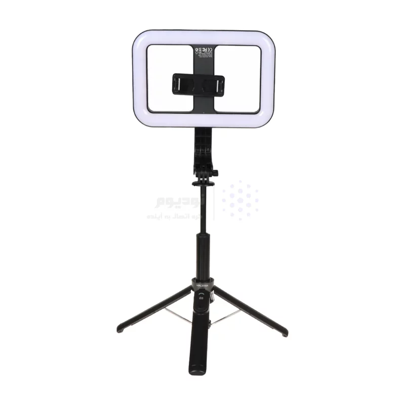 مونوپاد و سه‌پایه رینگ لایت دار گوشی موبایل VIPLATINA مدل VF21 ، ریموت‌دار، ارتفاع 100 سانتی‌متر - مشکی - تصویر 3