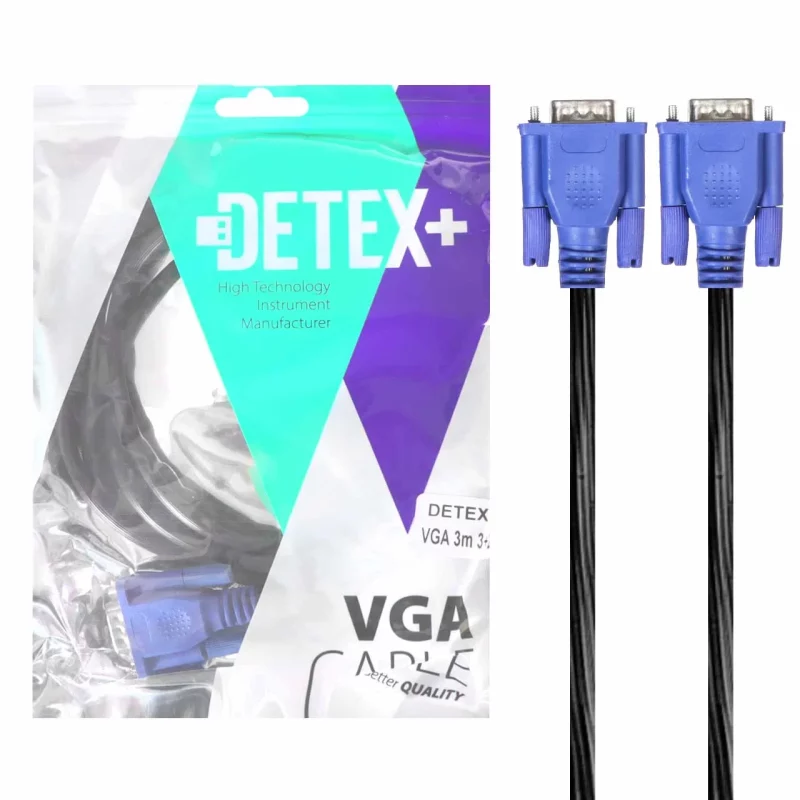 کابل 3 متری DETEX+ VGA 3+2 - مشکی - تصویر 2