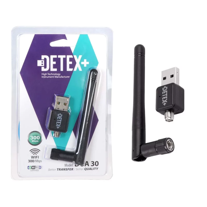 دانگل وای فای آنتن دار +DETEX مدل DUA 30 - مشکی - تصویر 2