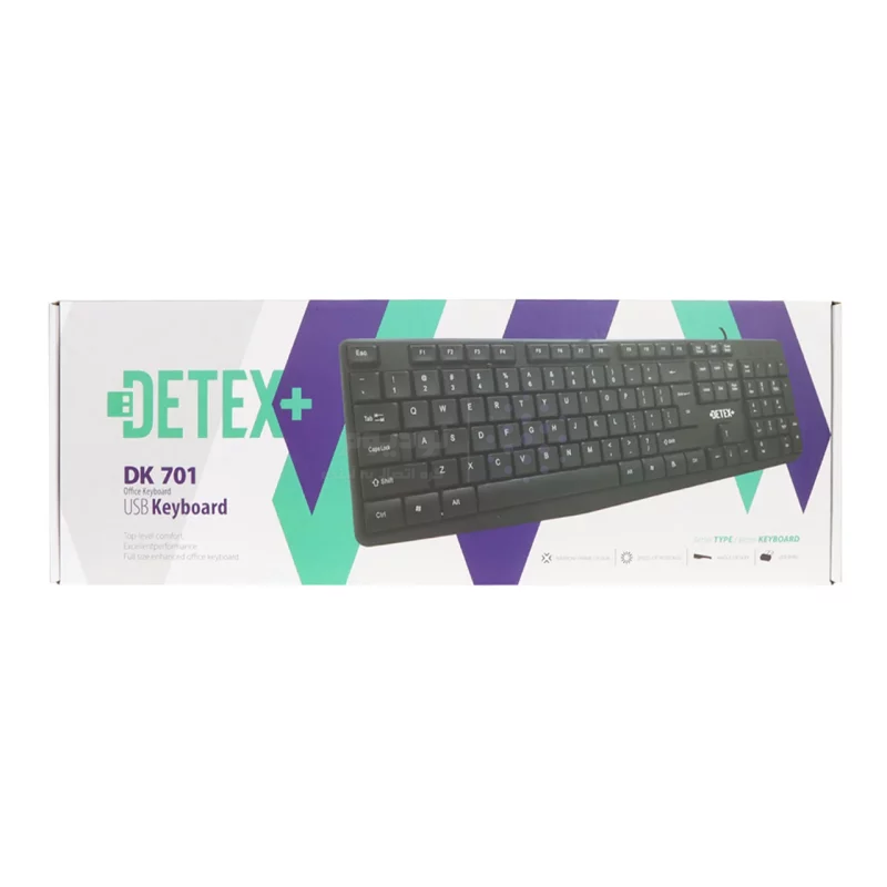 کیبورد باسیم +DETEX مدل DK701 - مشکی - تصویر 6