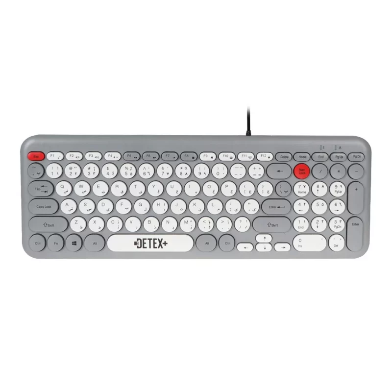 کیبورد باسیم +DETEX مدل DK703 - طوسی - تصویر 2