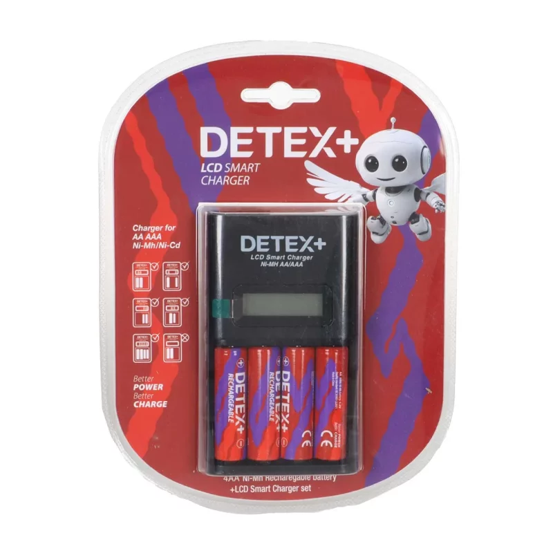 شارژر باتری قلم LCDدار Detex+ - AA مدل HB-C04 - تصویر 2