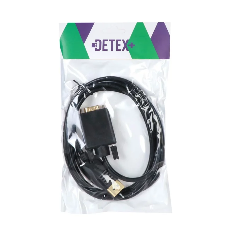 کابل 1.8 متری DETEX+ DP To VGA - مشکی - تصویر 2
