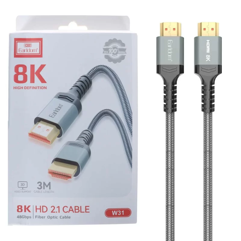 کابل 3 متری Earldom HDMI مدل W31 - مشکی - تصویر 2