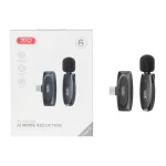 میکروفون یقه ای بی سیم XO Type-C مدل MKF08A - مشکی