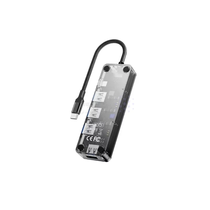 هاب 7 پورت XO Type-C مدل XO-HUB016 - مشکی - تصویر 3