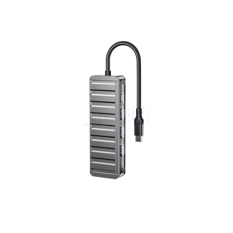 هاب 7 پورت XO Type-C مدل XO-HUB016 - مشکی - تصویر 4