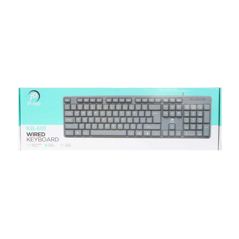 کیبورد باسیم P-net مدل KB-600 - مشکی - RYL - تصویر 3