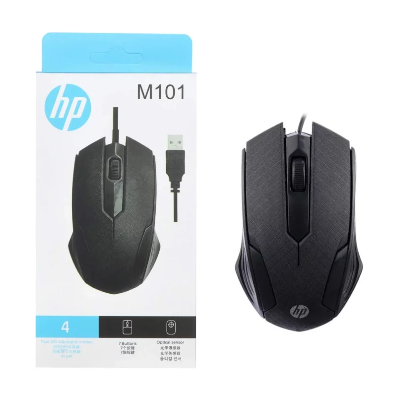 ماوس باسیم HP مدل M101 - مشکی - RYL - تصویر 2