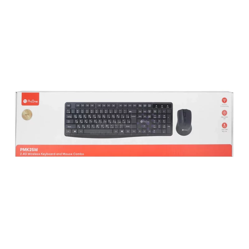 ماوس و کیبورد بی سیم ProOne مدل PMK25W - مشکی - تصویر 5
