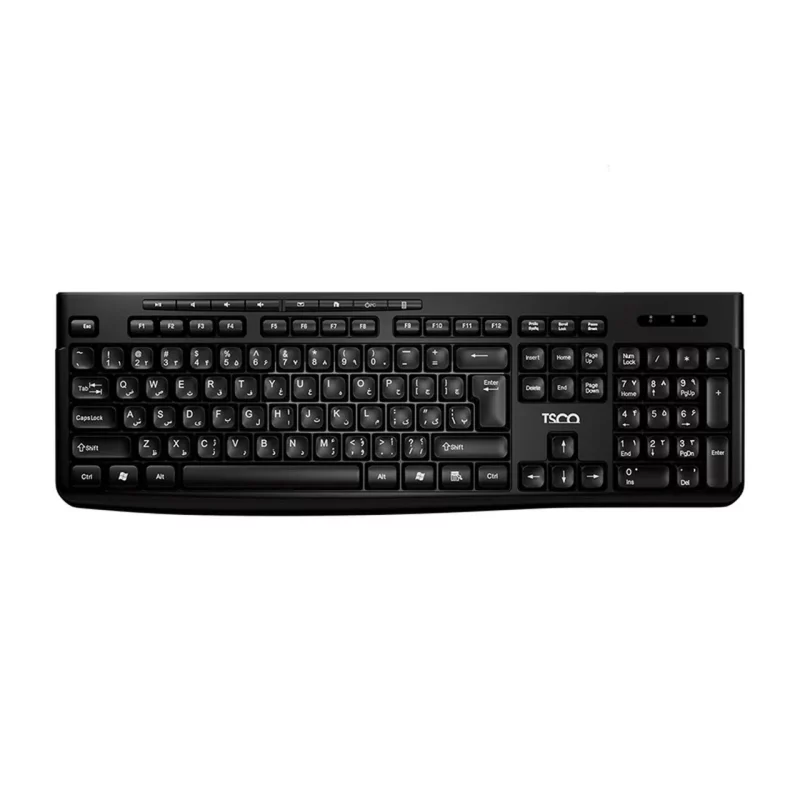 کیبورد بی سیم TSCO مدل TK 7007W - مشکی - تصویر 2