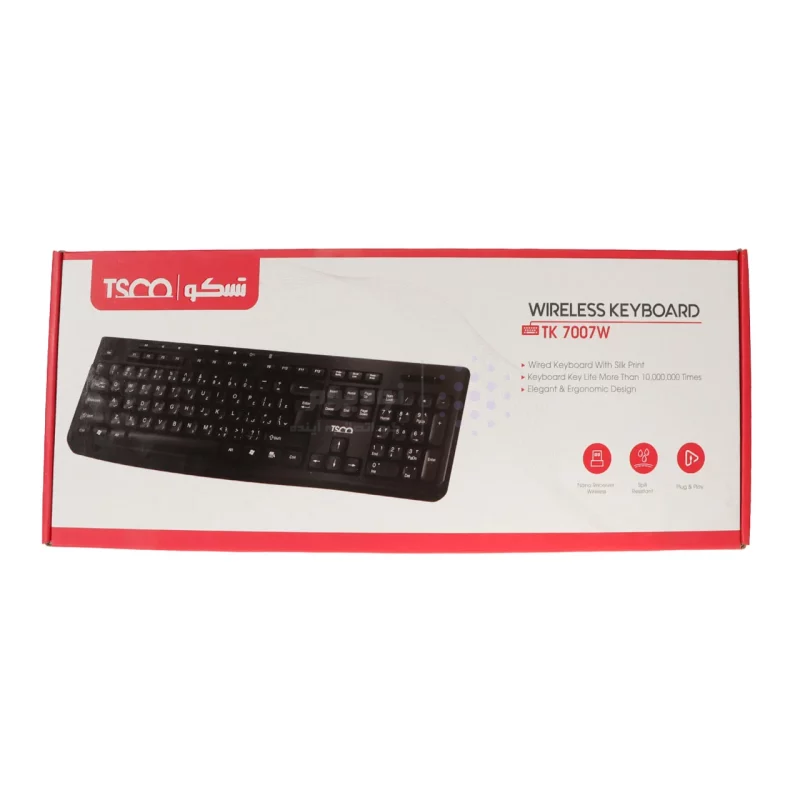 کیبورد بی سیم TSCO مدل TK 7007W - مشکی - تصویر 6