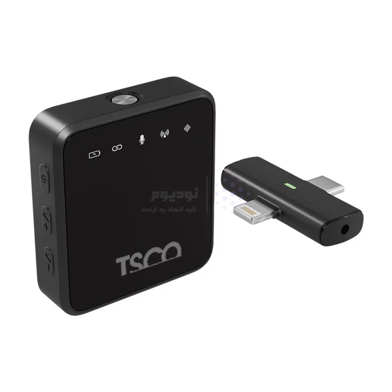 میکروفون یقه ای بی سیم Tsco Type-C/Lightning مدل TMIC 5007 - مشکی (دو میکروفون) (گارانتی 12 ماهه TSCO) - تصویر 3