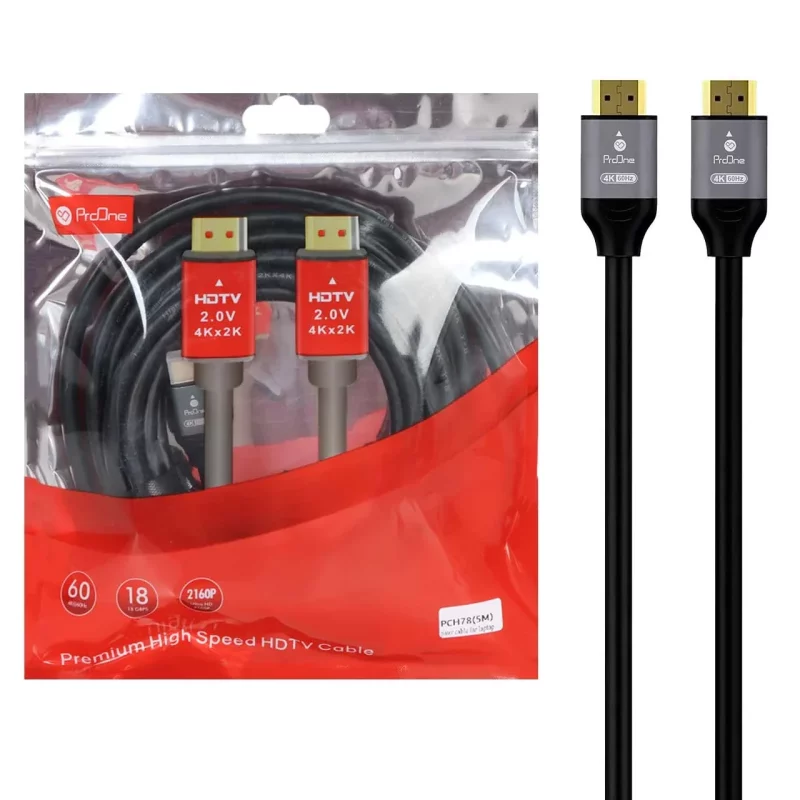 کابل 5 متری ProOne HDMI مدل PCH78 - مشکی - تصویر 2