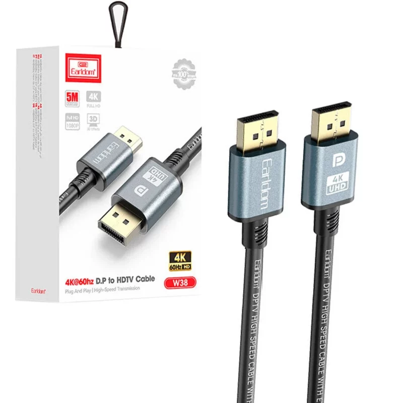 کابل 5 متری 4K Earldom HDMI مدل ET-W38 - مشکی - تصویر 2