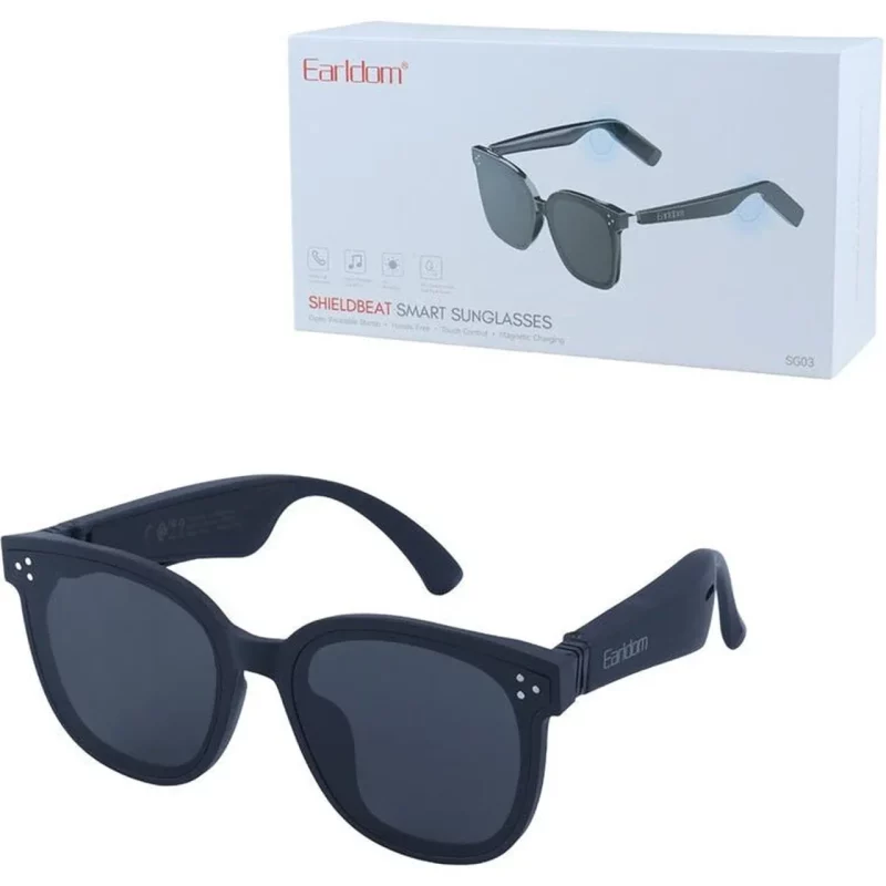 عینک دودی هوشمند Earldom UV400 مدل SG04 - مشکی (قابلیت مکالمه و پخش موسیقی) - تصویر 2