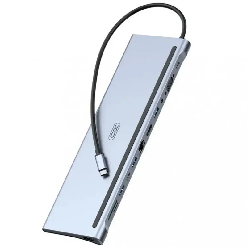 هاب 12 پورت XO Type-C مدل XO-HUB010 - نقره ای - تصویر 2