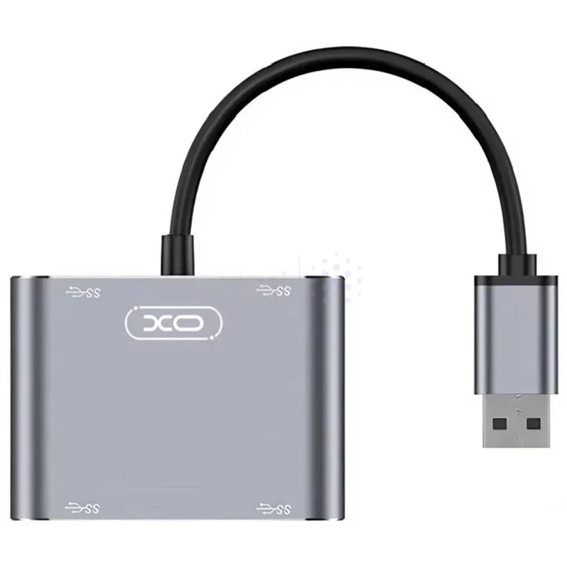 هاب 4 پورت XO USB3.0 مدل XO-HUB012A - نقره ای - تصویر 3