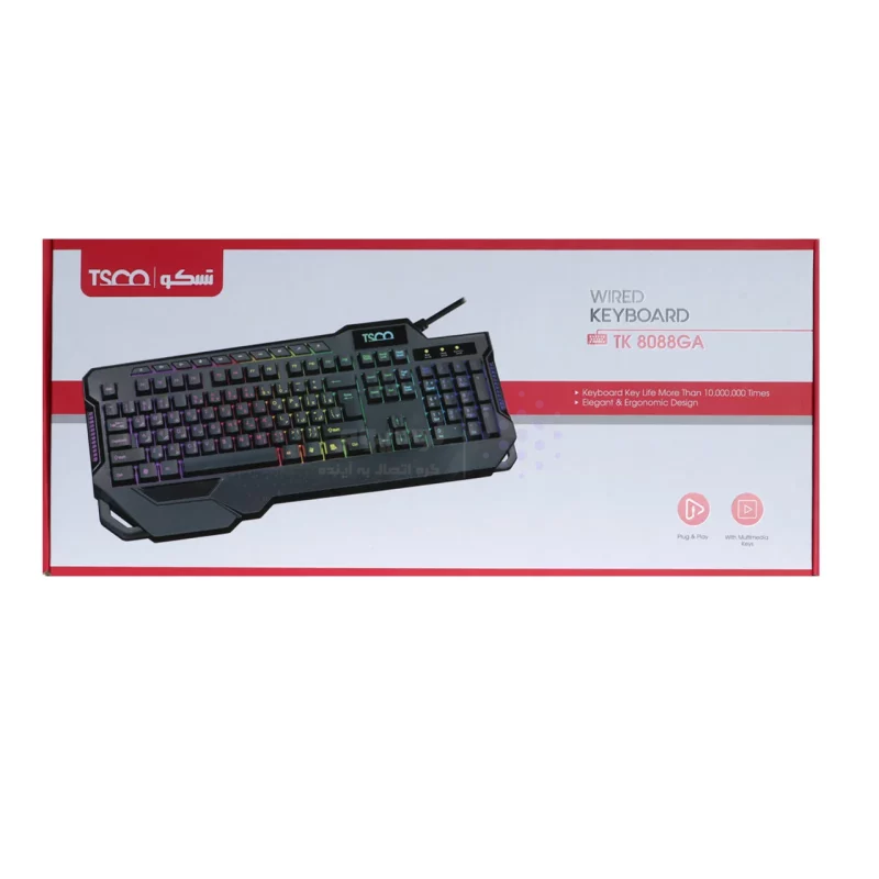 کیبورد باسیم TSCO مدل TK 8088GA - مشکی - تصویر 8