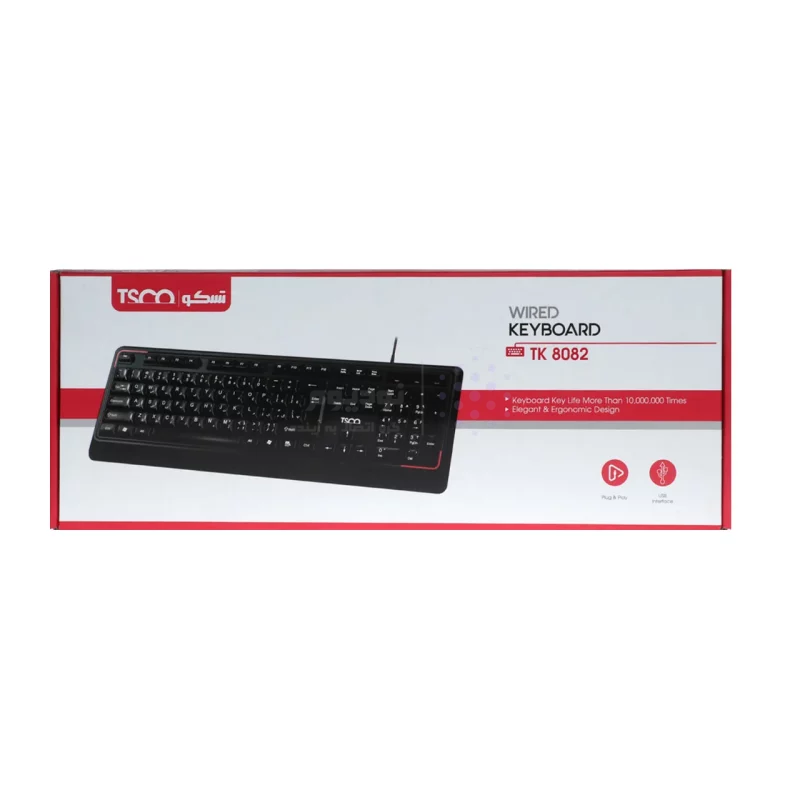کیبورد باسیم TSCO مدل TK 8082 - مشکی - تصویر 8