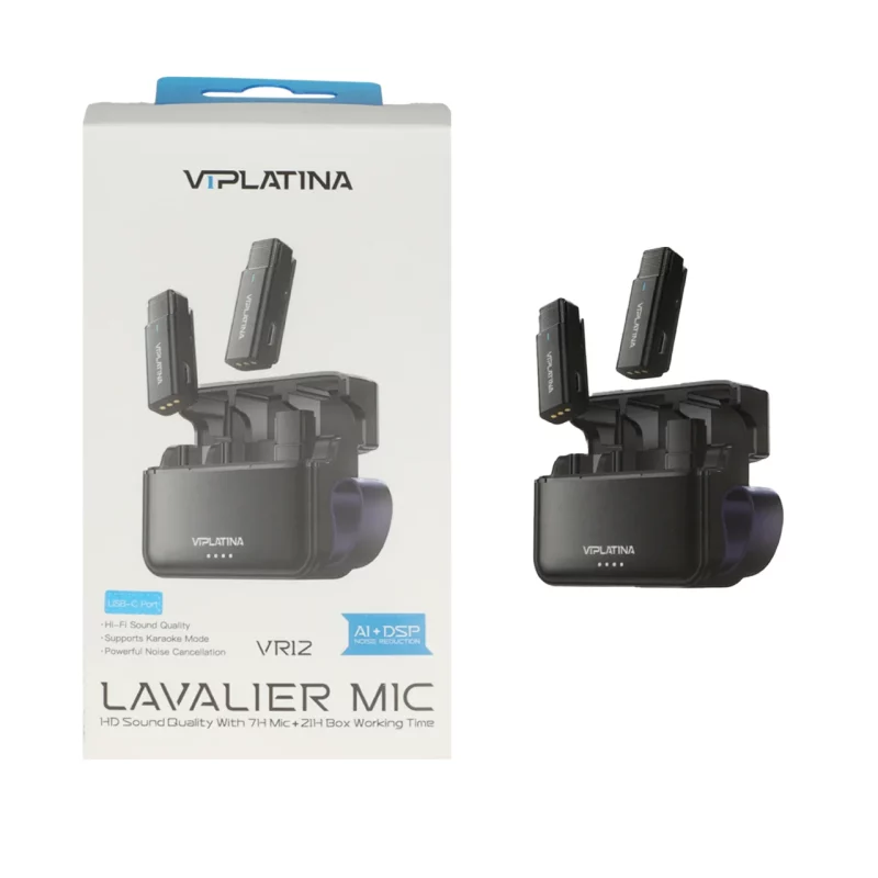 میکروفون بی سیم VIPLATINA Type-C مدل VR12 - مشکی (گارانتی 18 ماه تعویض نیکان همراه) - تصویر 2