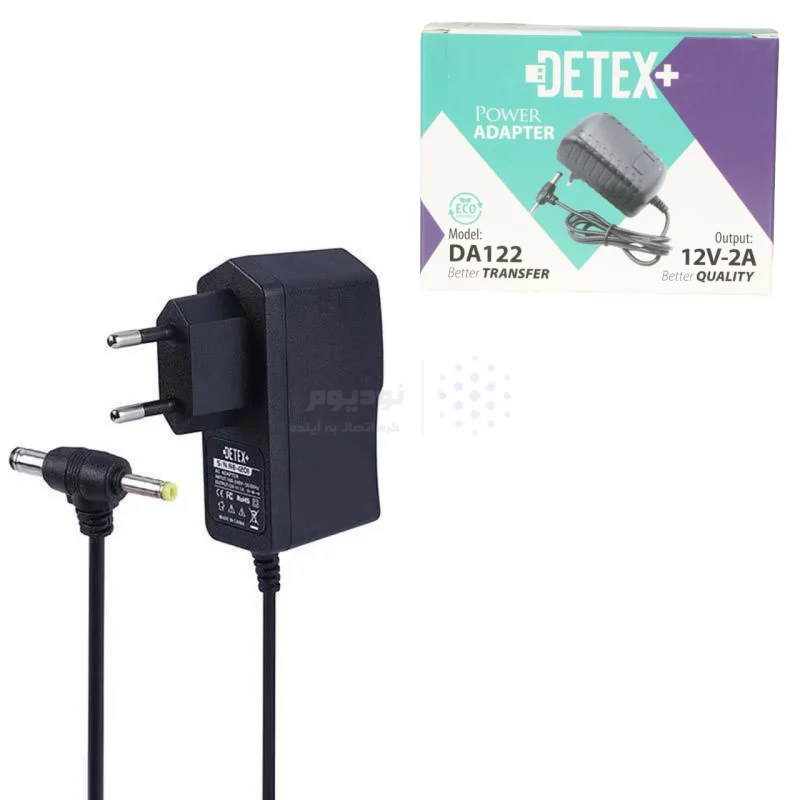 آداپتور 12 ولت 2 آمپر +DETEX مدل DA122 - مشکی - تصویر 4