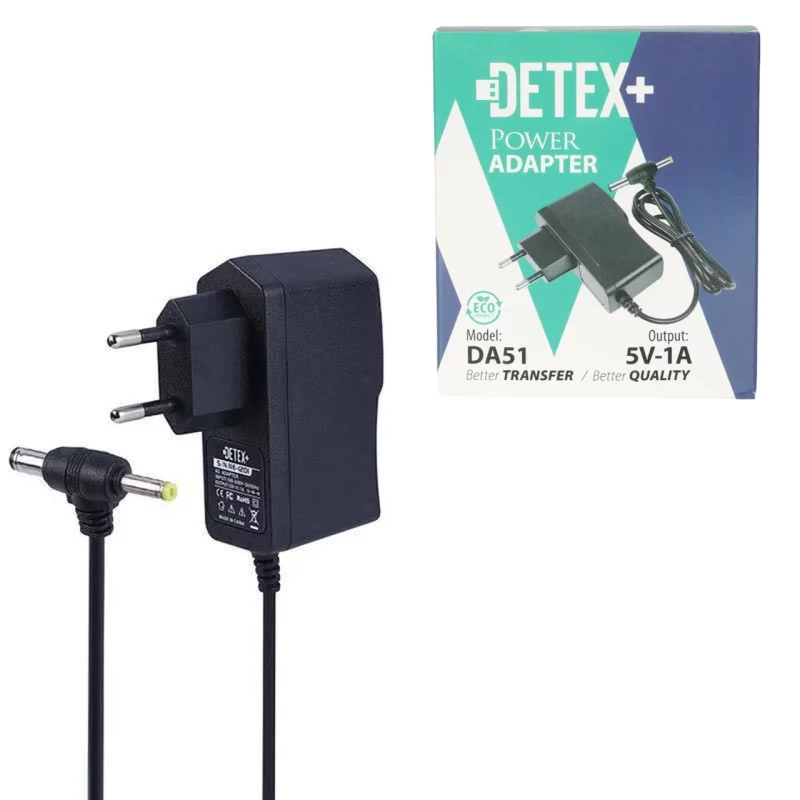 آداپتور 5 ولت 1 آمپر +DETEX مدل DA51 - مشکی - تصویر 2