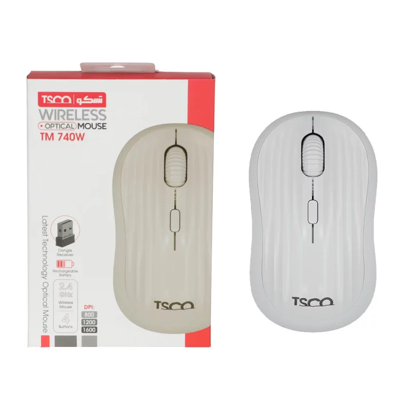 ماوس بی سیم TSCO مدل TM 740W - سفید - تصویر 2