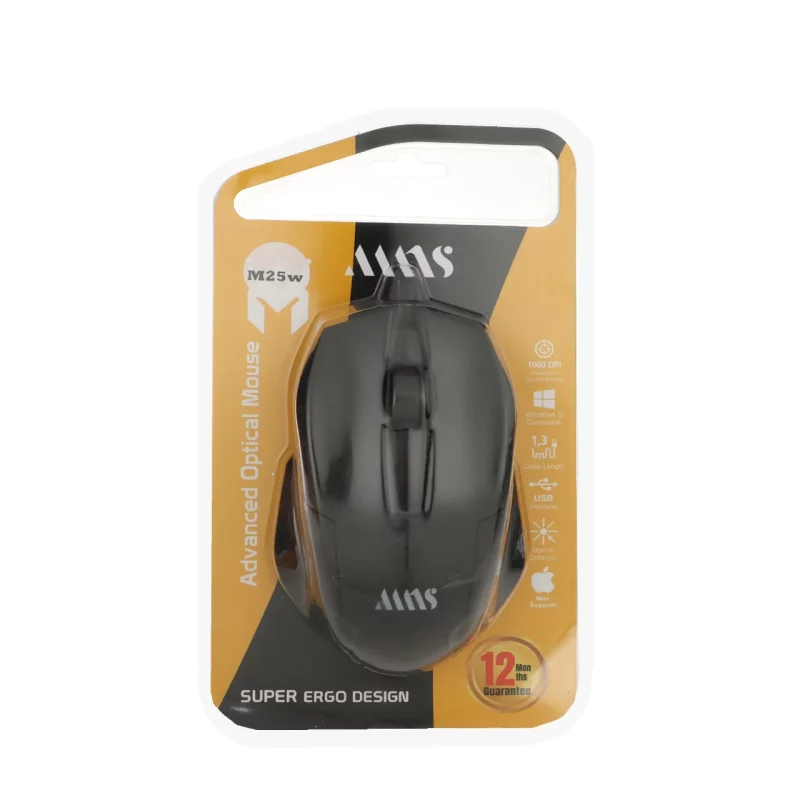ماوس بی سیم MNS مدل M25W - مشکی - SMO - تصویر 2